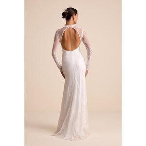 Lulus Laveau White Lace Bustier Backless Mermaid Maxi Dress - Size S